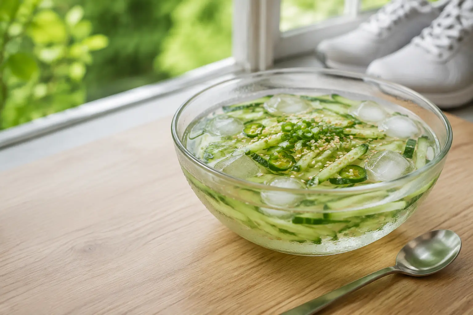 5-Minute Korean Summer Cucumber Soup (Oi Naengguk)