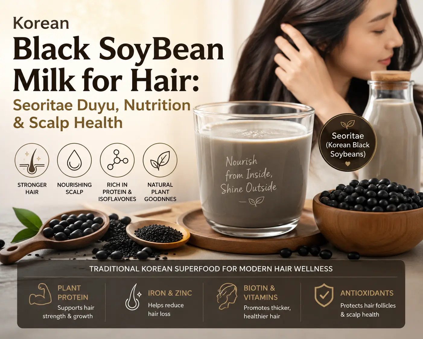 Korean Black Soybean Milk: Seoritae Duyu, Nutrition and Hair Health