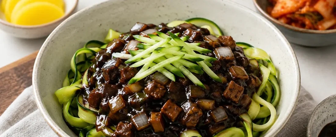 Lower-Carb Jajangmyeon with Zucchini Ribbons