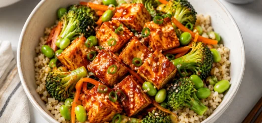 15-Minute Gochujang Tofu Rice Bowl
