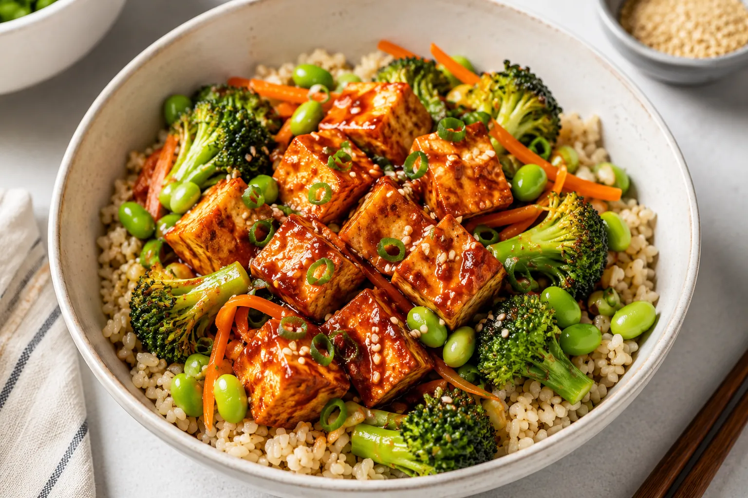 15-Minute Gochujang Tofu Rice Bowl